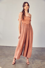 Load image into Gallery viewer, Front Chest V Line Smocked Jumpsuit