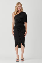 Load image into Gallery viewer, ONE SHOULDER DRAPE JERSEY DRESS
