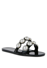 Load image into Gallery viewer, Pearla Faux Pearl Detail Jelly Flats