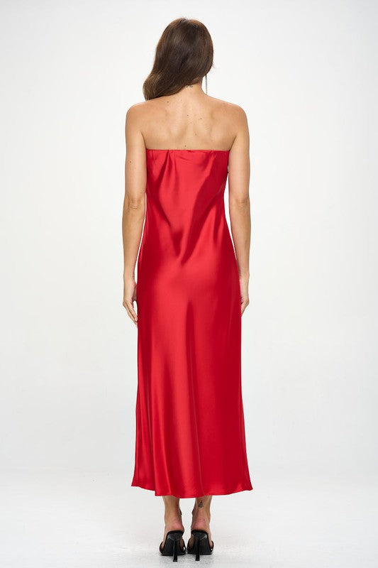 Made in USA Silky Satin Tube Draped Dress – PlentyBoutique Made in USA Silky Satin Tube Draped Dress – PlentyBoutique
