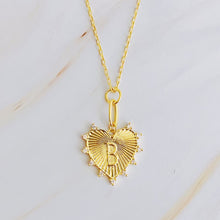 Load image into Gallery viewer, Clip Hanging Initial Heart Necklace