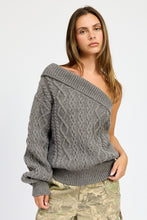 Load image into Gallery viewer, OVERSIZED ONE SHOULDER SWEATER