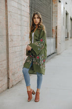 Load image into Gallery viewer, Long Floral Kimono Cardigan