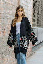 Load image into Gallery viewer, Long Floral Kimono Cardigan